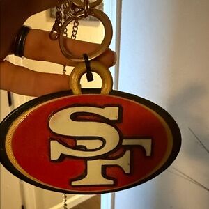 Red and Gold Keychain with SF Logo